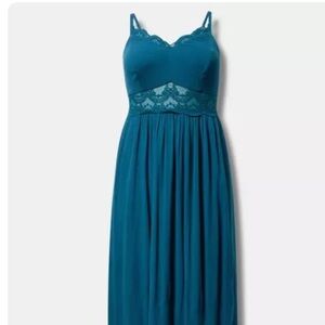 Torrid Lace Inset Maxi Dress - Legion Blue